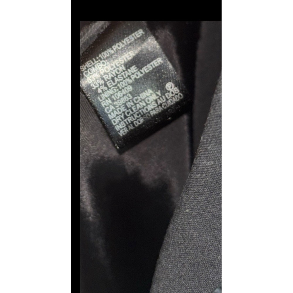 Tahari ASL Petite 8P Grey Herringbone Tuxedo Blazer Ruched Sleeve Zipper‎ Accent - Picture 13 of 13